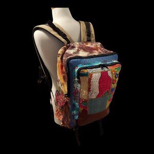 NWT Large Patchwork and Vegan Leather Backpack
